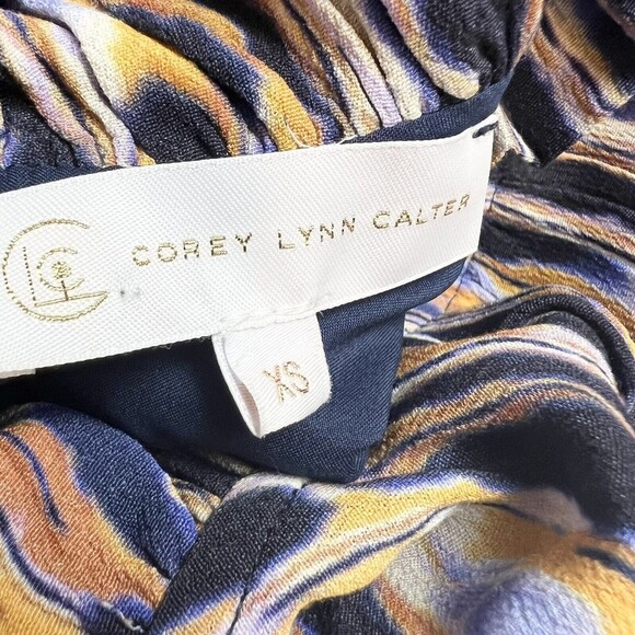 Corey Lynn Calter Aurora Top Drizzle Stripe Ruffle Flutter Sleeve Women’s XS - Picture 10 of 14